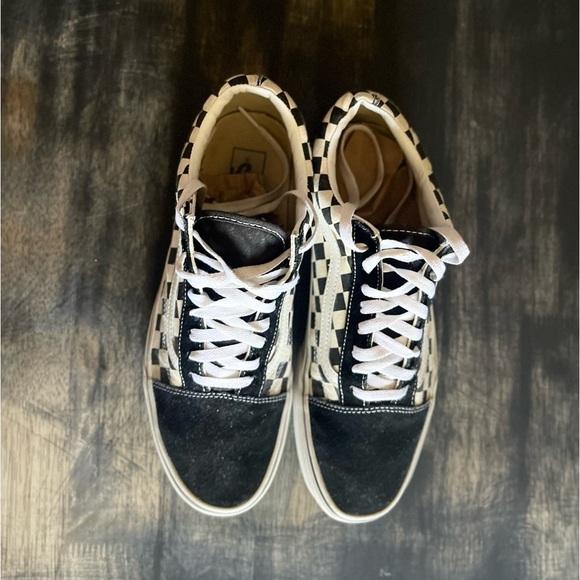Vans Old Skool Checkerboard Black/White Men's Shoes Casual Sneakers​ - Picture 3 of 8